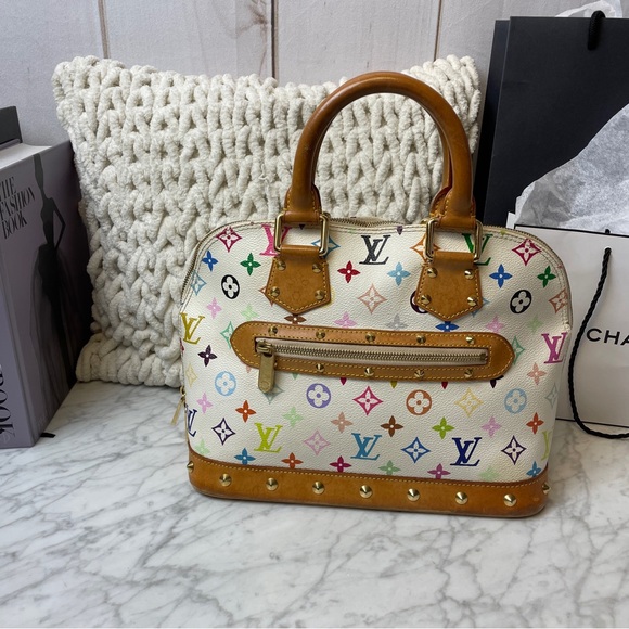 Takashi Murakami x Louis Vuitton Alma PM White Multicolor Vintage 2004 Limited - Picture 1 of 11